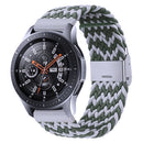 Nylon Braided Metal Buckle Watch Band for Galaxy Watch 4 20mm(W White Green)