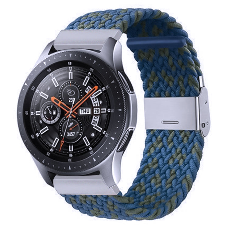Nylon Braided Metal Buckle Watch Band for Galaxy Watch 4 20mm(W Blue Green)