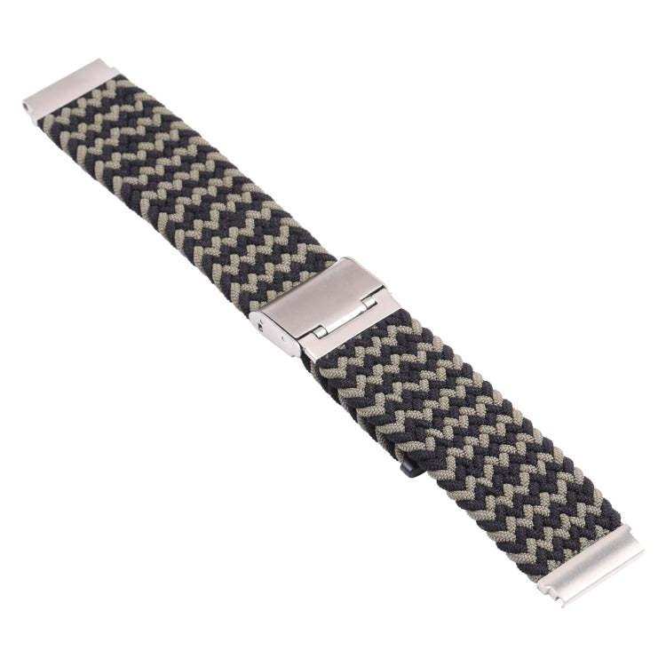 Nylon Braided Metal Buckle Watch Band for Galaxy Watch 4 20mm(W Black Green)