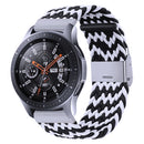 Nylon Braided Metal Buckle Watch Band for Galaxy Watch 4 20mm(W Black White)