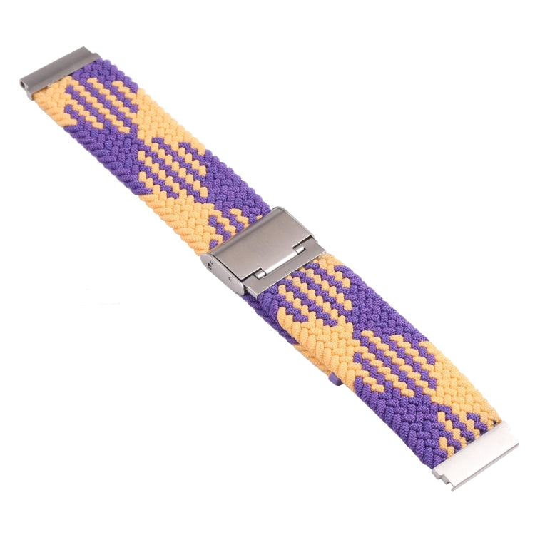 Nylon Braided Metal Buckle Watch Band for Galaxy Watch 4 20mm(Purple Gold)