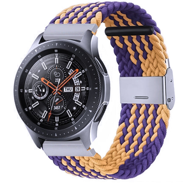 Nylon Braided Metal Buckle Watch Band for Galaxy Watch 4 20mm(Purple Gold)