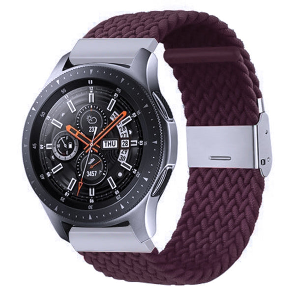 Nylon Braided Metal Buckle Watch Band for Galaxy Watch 4 20mm(Dark Purple)