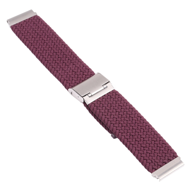 Nylon Braided Metal Buckle Watch Band for Galaxy Watch 4 20mm(Dark Purple)