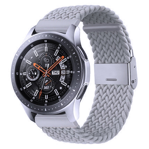 Nylon Braided Metal Buckle Watch Band for Galaxy Watch 4 20mm(White)