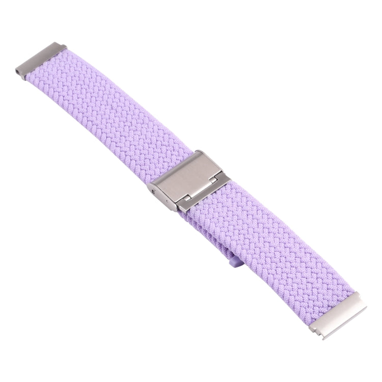 Nylon Braided Metal Buckle Watch Band for Galaxy Watch 4 20mm(Light Purple)
