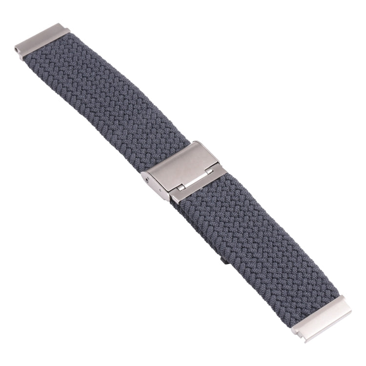 Nylon Braided Metal Buckle Watch Band for Galaxy Watch 4 20mm(Charcoal)