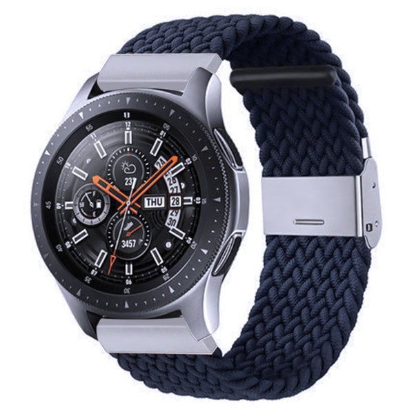 Nylon Braided Metal Buckle Watch Band for Galaxy Watch 4 20mm(Charcoal)