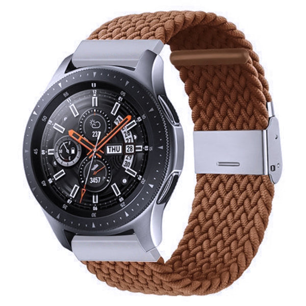 Nylon Braided Metal Buckle Watch Band for Galaxy Watch 4 20mm(Coffee)