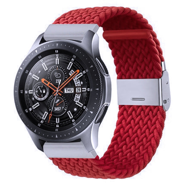 Nylon Braided Metal Buckle Watch Band for Galaxy Watch 4 20mm(Red)