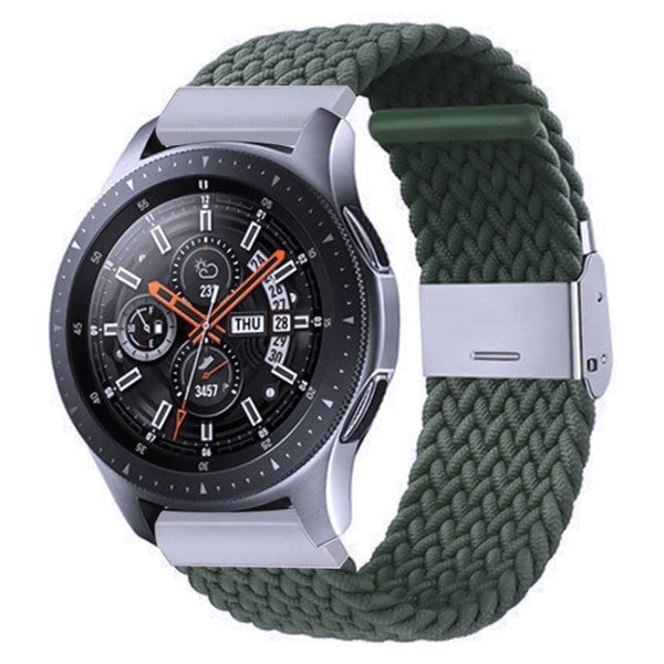 Nylon Braided Metal Buckle Watch Band for Galaxy Watch 4 20mm(Olive Green)