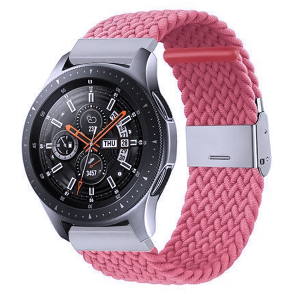Nylon Braided Metal Buckle Watch Band for Galaxy Watch 4 20mm(Pink)