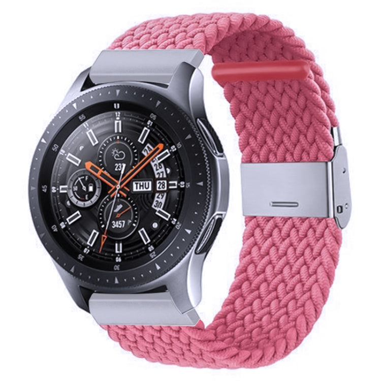 Nylon Braided Metal Buckle Watch Band for Galaxy Watch 4 20mm(Pink)