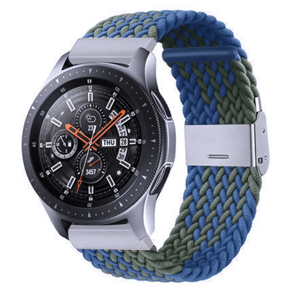 Nylon Braided Metal Buckle Watch Band for Galaxy Watch 4 20mm(Z Blue Green)
