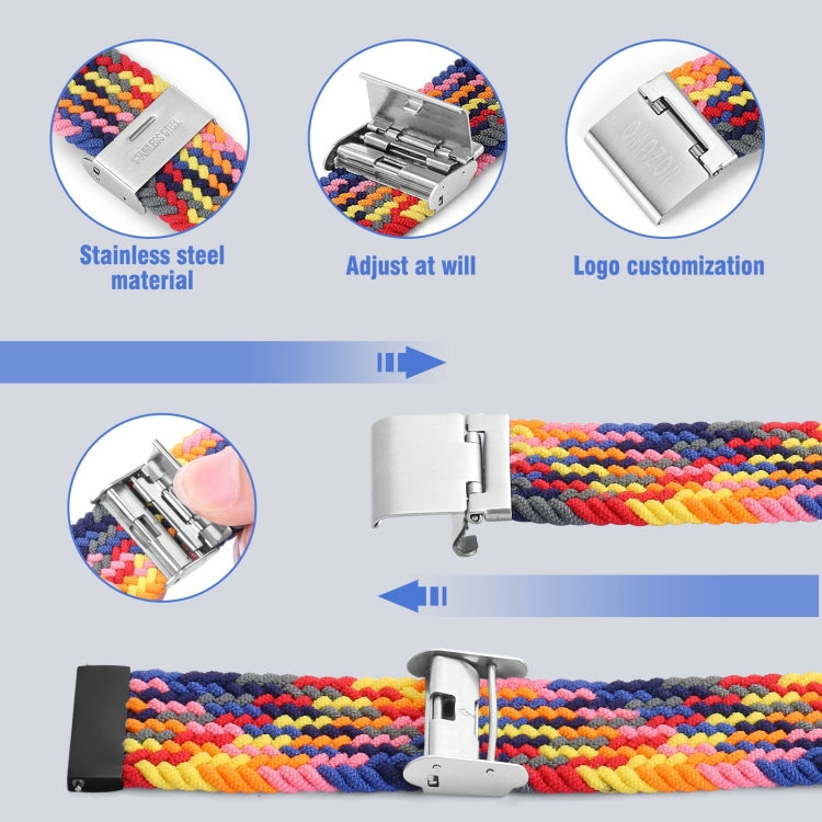 Nylon Braided Metal Buckle Watch Band for Galaxy Watch 4 20mm(Bright Orange)