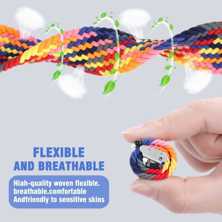 Nylon Braided Metal Buckle Watch Band for Galaxy Watch 4 20mm(Z Blue)