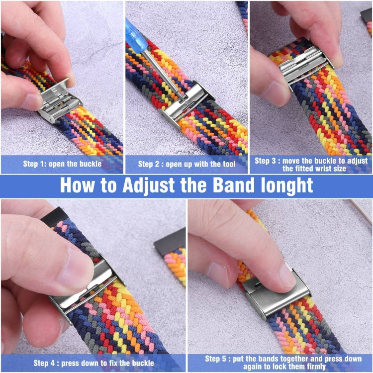 Nylon Braided Metal Buckle Watch Band for Galaxy Watch 4 20mm(Olive Green)