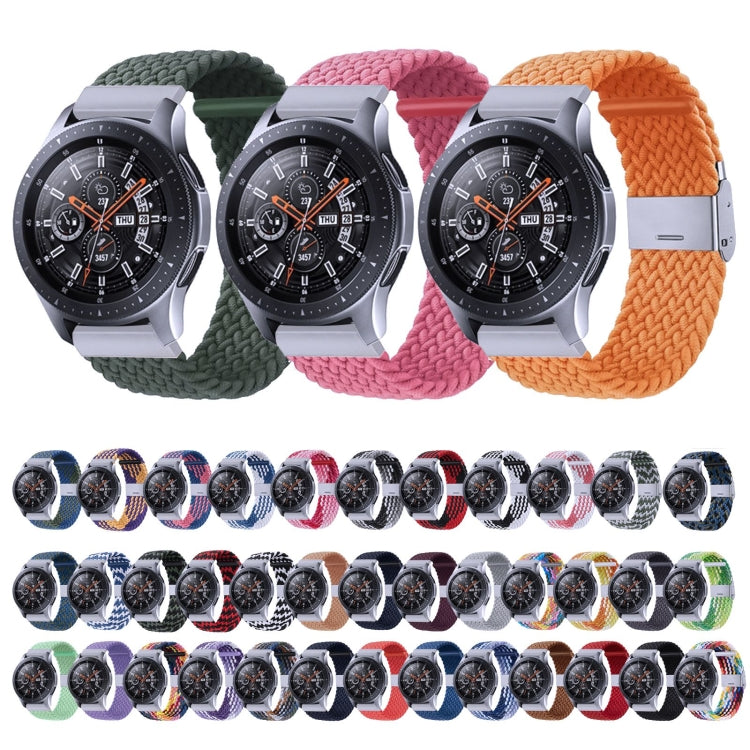 Nylon Braided Metal Buckle Watch Band for Galaxy Watch 4 20mm(Olive Green)
