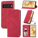 For Google Pixel 6 Pro Retro Skin Feel Business Magnetic Horizontal Flip Leather Case With Holder & Card Slots & Wallet & Photo Frame(Red)