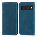 For Google Pixel 6 Pro Retro Skin Feel Business Magnetic Horizontal Flip Leather Case With Holder & Card Slots & Wallet & Photo Frame(Blue)