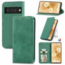 For Google Pixel 6 Pro Retro Skin Feel Business Magnetic Horizontal Flip Leather Case With Holder & Card Slots & Wallet & Photo Frame(Green)