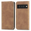 For Google Pixel 6 Pro Retro Skin Feel Business Magnetic Horizontal Flip Leather Case With Holder & Card Slots & Wallet & Photo Frame(Brwon)