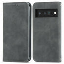 For Google Pixel 6 Pro Retro Skin Feel Business Magnetic Horizontal Flip Leather Case With Holder & Card Slots & Wallet & Photo Frame(Grey)