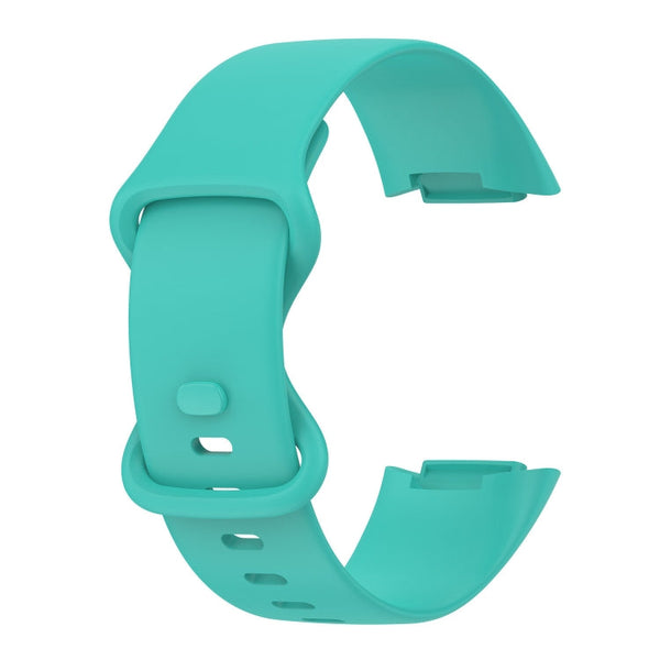 For Fitbit Charge 5 Monochromatic Silicone Watch Band, Size: Small Size(Light green)