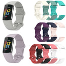 For Fitbit Charge 5 Monochromatic Silicone Watch Band, Size: Small Size(Light green)