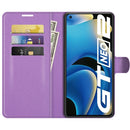 For OPPO Realme GT Neo2 Litchi Texture Horizontal Flip Protective Case with Holder & Card Slots & Wallet(Purple)