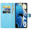 For OPPO Realme GT Neo2 Litchi Texture Horizontal Flip Protective Case with Holder & Card Slots & Wallet(Blue)