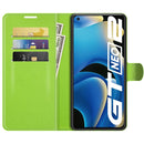 For OPPO Realme GT Neo2 Litchi Texture Horizontal Flip Protective Case with Holder & Card Slots & Wallet(Green)