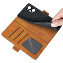 For OPPO Realme GT Neo2 Dual-side Magnetic Buckle Horizontal Flip Leather Case with Holder & Card Slots & Wallet(Yellow)