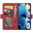 For OPPO Realme GT Neo2 Dual-side Magnetic Buckle Horizontal Flip Leather Case with Holder & Card Slots & Wallet(Red)
