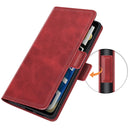 For OPPO Realme GT Neo2 Dual-side Magnetic Buckle Horizontal Flip Leather Case with Holder & Card Slots & Wallet(Red)