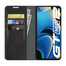 For OPPO Realme GT Neo2 Retro-skin Business Magnetic Suction Leather Case with Holder & Card Slots & Wallet(Black)