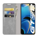 For OPPO Realme GT Neo2 Retro-skin Business Magnetic Suction Leather Case with Holder & Card Slots & Wallet(Grey)