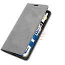 For OPPO Realme GT Neo2 Retro-skin Business Magnetic Suction Leather Case with Holder & Card Slots & Wallet(Grey)