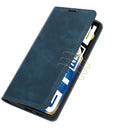 For OPPO Realme GT Neo2 Retro-skin Business Magnetic Suction Leather Case with Holder & Card Slots & Wallet(Dark Blue)