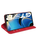 For OPPO Realme GT Neo2 Retro-skin Business Magnetic Suction Leather Case with Holder & Card Slots & Wallet(Red)