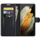 For Samsung Galaxy S22 Ultra 5G Litchi Texture Horizontal Flip Protective Case with Holder & Card Slots & Wallet(Black)