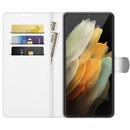 For Samsung Galaxy S22 Ultra 5G Litchi Texture Horizontal Flip Protective Case with Holder & Card Slots & Wallet(White)