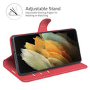 For Samsung Galaxy S22 Ultra 5G Litchi Texture Horizontal Flip Protective Case with Holder & Card Slots & Wallet(Red)
