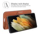 For Samsung Galaxy S22 Ultra 5G Litchi Texture Horizontal Flip Protective Case with Holder & Card Slots & Wallet(Brown)