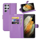 For Samsung Galaxy S22 Ultra 5G Litchi Texture Horizontal Flip Protective Case with Holder & Card Slots & Wallet(Purple)