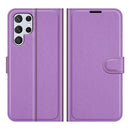 For Samsung Galaxy S22 Ultra 5G Litchi Texture Horizontal Flip Protective Case with Holder & Card Slots & Wallet(Purple)