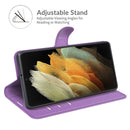 For Samsung Galaxy S22 Ultra 5G Litchi Texture Horizontal Flip Protective Case with Holder & Card Slots & Wallet(Purple)