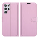 For Samsung Galaxy S22 Ultra 5G Litchi Texture Horizontal Flip Protective Case with Holder & Card Slots & Wallet(Pink)