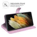For Samsung Galaxy S22 Ultra 5G Litchi Texture Horizontal Flip Protective Case with Holder & Card Slots & Wallet(Pink)