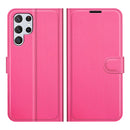 For Samsung Galaxy S22 Ultra 5G Litchi Texture Horizontal Flip Protective Case with Holder & Card Slots & Wallet(Rose Red)